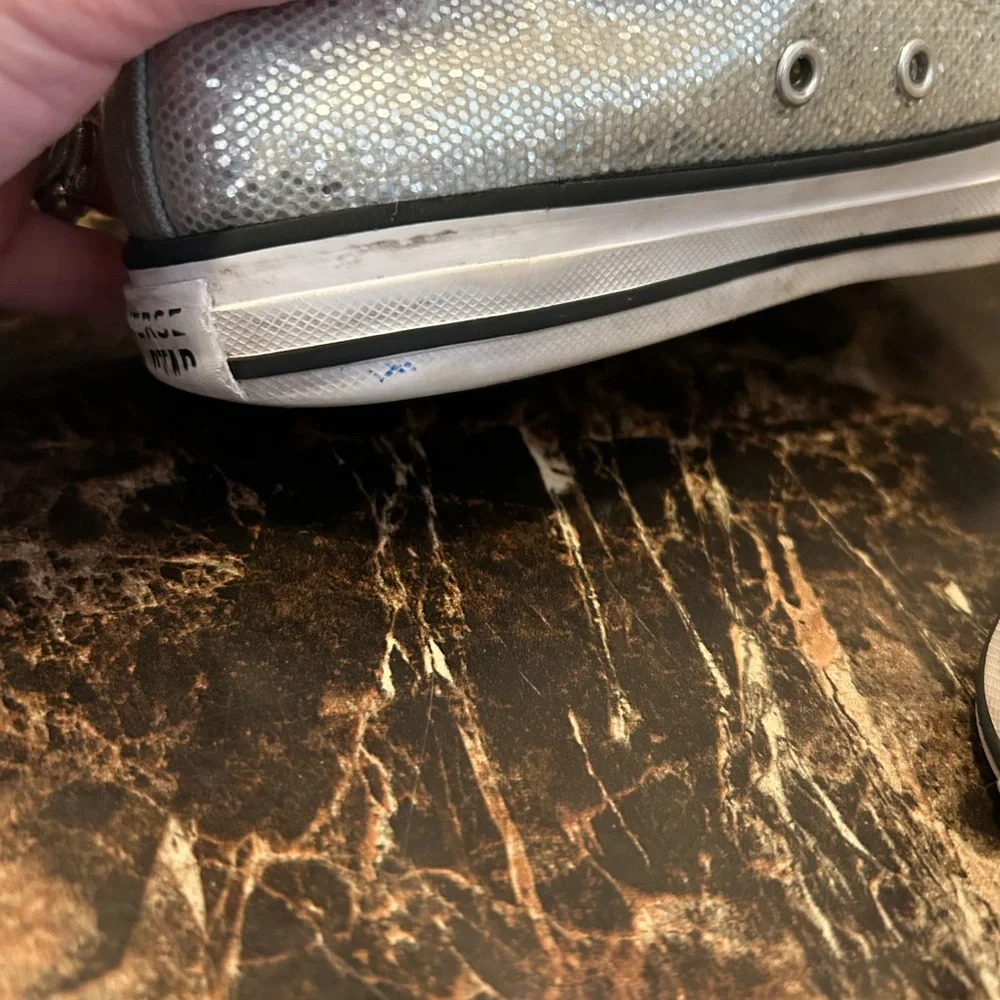 Converse Silver High-Top Sneakers - size 3
